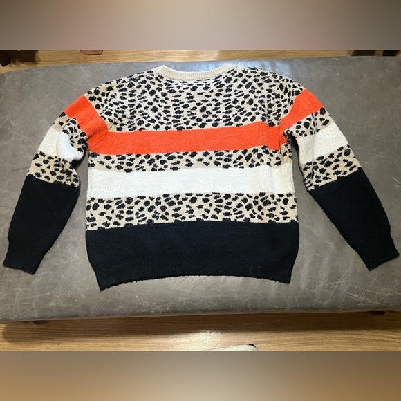 Sweet Love Black and Cream Crew Neck Sweater with Animal Print - Picture 4 of 4